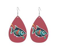 Boucles d'oreilles pendantes en acrylique en forme de goutte - Poisson mignon avec un leurre - Légères et tendance, One Size, Acrylique, Pas de gemme