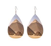 Boucles d'oreilles pendantes en acrylique en forme de goutte - Pyramides d'Égypte - Légères et tendance, One Size, Acrylique, Pas de gemme