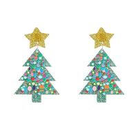 Boucles d'oreilles pendantes en acrylique motif arbre, alpagas, cactus, dinosaures, boucles d'oreilles pendantes de Noël, boucles d'oreilles pendantes en forme de citrouille, crâne, fleur, esprit