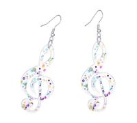 Boucles D'oreilles Pendantes En Acrylique Notes De Musique Colorées Étalons Boucles D'oreilles Bijoux De Déclaration À La Mode Pour Femmes Filles Élégantes