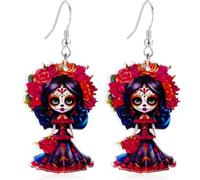 Boucles d'oreilles pendantes en acrylique - Poupée morte morte - Bijoux effrayants et légers pour femme, parfaites pour Halloween, cosplay, fête et costume