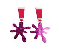 Boucles d'oreilles pendantes en acrylique pour enseignant, artiste, peintre, tube de peinture amusante, cadeau de remise de diplôme, bijoux de rentrée scolaire, Acrylique, Pas de gemme