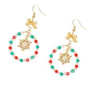 Boucles d'oreilles pendantes en alliage hypoallergénique avec perles multicolores - Confortables - Accessoire de vacances - Boucles d'oreilles colorées en alliage, taille unique, Comme décrit, Comme