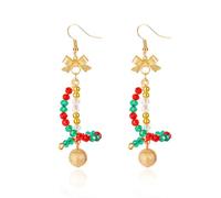 Boucles d'oreilles pendantes en alliage hypoallergénique avec perles multicolores - Confortables - Accessoire de vacances - Boucles d'oreilles colorées en alliage, taille unique, Comme décrit, Comme