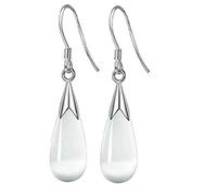 Boucles d'oreilles pendantes en argent 925 avec opale pour femme, taille unique, Acier allié, Pas de gemme