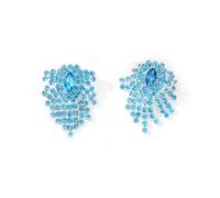 Boucles d'oreilles pendantes en argent avec strass roses pour femme - Boucles d'oreilles pendantes en argent pour femme - Boucles d'oreilles pendantes en argent pour femme, 1.18 inch, Métal, Pas de