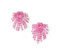 Boucles d'oreilles pendantes en argent avec strass roses pour femme - Boucles d'oreilles pendantes en argent pour femme - Boucles d'oreilles pendantes en argent pour femme, 1.18 inch, Métal, Pas de