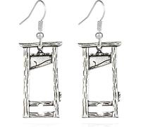 Boucles d'oreilles pendantes en argent guillotine