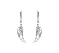 Boucles d'oreilles pendantes en argent massif 925 rhodié 22 ailes d'ange...