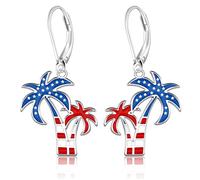 Boucles d'oreilles pendantes en argent sterling 925 avec motif chat noir / 4 juillet / chauve-souris / araignée / citrouille / loup / lapin, soleil et lune, tortue / corbeau, 0.83*0.98 inch (21*25mm