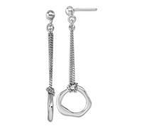 Boucles d'oreilles pendantes en argent sterling 925 plaqué rhodium poli abstrait pour femme 51 x 15,3 mm de large