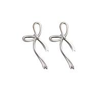 Boucles d'oreilles pendantes en argent sterling 925 pour femme avec nœud, taille unique, Argent, Pas de pierre précieuse