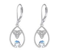 Boucles d'oreilles pendantes en argent sterling avec pierre de lune dragon/paresseux/chien/chat/tortue - Boucles d'oreilles pendantes en forme de goutte d'eau - Cadeau pour femme, 1, Argent sterling