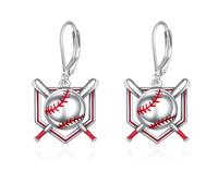 Boucles d'oreilles pendantes en argent sterling avec pierre de lune et balle molle - Cadeau pour femme, 1, Argent sterling, 1