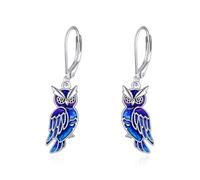 Boucles d'oreilles pendantes en argent sterling en forme d'abeille/libellule/colibri/paresseux/hibou/ours - Cadeau pour femme, Acier inoxydable