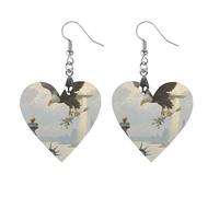 Boucles d'oreilles pendantes en bois léger avec aigle volant pour femme, boucles d'oreilles géométriques en bois avec imprimé bohème, bijoux vintage, cadeau pour la fête des mères, la Saint-Valentin