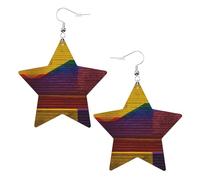 Boucles d'oreilles pendantes en brique colorée pour femme, boucles d'oreilles pendantes en forme d'étoile étincelante, bijoux tendance pour soirée, One Size, Cuir