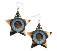 Boucles d'oreilles pendantes en bronze pour femme - Étoile étincelante - Bijoux tendance pour soirée