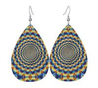 Boucles d'oreilles pendantes en cuir avec illusion d'optique en spirale pour femme, boucles d'oreilles percées en forme de larme, bijoux légers cadeaux pour femmes et filles