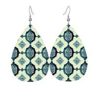 Boucles d'oreilles pendantes en cuir avec imprimé tulipes rose vif pour femme, petite amie, épouse, taille unique, Cuir