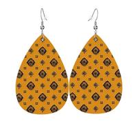 Boucles d'oreilles pendantes en cuir avec imprimé tulipes rose vif pour femme, petite amie, épouse, taille unique, Cuir