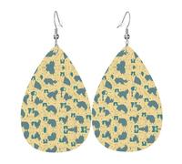 Boucles d'oreilles pendantes en cuir avec motif Border Collie pour femme - Boucles d'oreilles pendantes en forme de larme, parfaites pour les fêtes et accessoires de costume, taille unique, cuir, sans