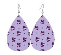 Boucles d'oreilles pendantes en cuir avec motif de gâteau aux myrtilles, élégantes et légères pour femmes et filles, taille unique, cuir, sans pierre précieuse