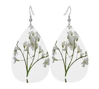 Boucles d'oreilles pendantes en cuir avec motif de radis en forme de larme - Élégantes et légères - Pour femmes et filles - Taille unique - Cuir - Sans pierre précieuse