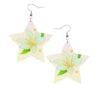 Boucles d'oreilles pendantes en cuir avec motif jonquilles florissantes, élégantes et légères pour femmes et filles, taille unique, cuir, sans pierre précieuse