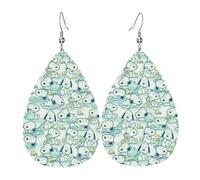 Boucles d'oreilles pendantes en cuir avec motif larmes - Activités de chien - Cadeau de Noël et d'Halloween - Cadeau de fête - Pour femme ou amie - Mariage