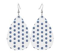 Boucles d'oreilles pendantes en cuir avec motif mauvais œil en forme de larme - Élégantes et légères - Pour femmes et filles - Taille unique - Cuir - Sans pierre précieuse