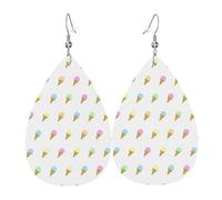 Boucles d'oreilles pendantes en cuir avec pendentif en forme de larmes couleur crème pour Noël, Halloween, femme, cadeau de fête, pendentif, femme, amie, mariage