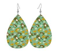 Boucles d'oreilles pendantes en cuir avec pendentif en forme de larmes - Grenouille - Pour Noël, Halloween, femme - Cadeau de fête - Pour femme ou amie - Mariage