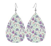 Boucles d'oreilles pendantes en cuir avec pendentif en forme de larmes, hérisson, Noël, Halloween, femme, cadeau de fête, pendentif, femme, amie, mariage