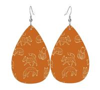 Boucles d'oreilles pendantes en cuir avec pendentif en forme de larmes, le renard est mignon, Noël, Halloween, femme, cadeau de fête, pendentif, femme, amie, mariage