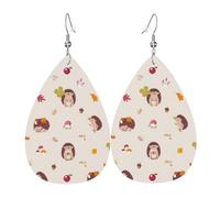 Boucles d'oreilles pendantes en cuir avec pendentif en forme de larmes, motif hérisson smibai, mignon, Noël, Halloween, femme, cadeau de fête, pendentif, femme, amie, mariage