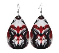 Boucles d'oreilles pendantes en cuir avec pendentif en forme de larmes - Pervers de sang cool - Pour Noël, Halloween, femme - Cadeau de fête - Pendentifs pour femmes et amis - Mariage