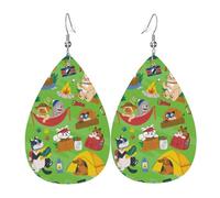 Boucles d'oreilles pendantes en cuir avec pendentif en forme de larmes - Pour carnaval, Noël, Halloween, femme - Cadeau de fête - Pour femme ou amie - Mariage