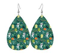 Boucles d'oreilles pendantes en cuir avec pendentif en forme de larmes pour maman, Halloween, Noël, Halloween, femme, cadeau de fête, pendentif, femme, amie, mariage