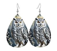 Boucles d'oreilles pendantes en cuir avec pendentif en forme de larmes - Pour Noël, Halloween, femme - Cadeau de fête - Pour femme ou amie - Mariage