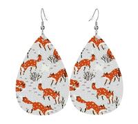 Boucles d'oreilles pendantes en cuir avec pendentif en forme de larmes, renard, Noël, Halloween, femme, cadeau de fête, pendentif, femme, amie, mariage