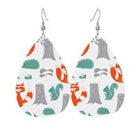 Boucles d'oreilles pendantes en cuir avec pendentif en forme de larmes, souche de hérisson, Noël, Halloween, femme, cadeau de fête, pendentif, femme, amie, mariage