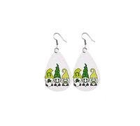 Boucles d'oreilles pendantes en cuir avec trèfle irlandais pour la Saint-Patrick, chapeau vert, boucles d'oreilles pour femme, cadeau de vacances irlandais pour femme, cuir, sans pierre précieuse