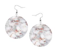 Boucles d'oreilles pendantes en cuir - Boucles d'oreilles créoles en marbre or rose pour femmes et filles, accessoire parfait pour les fêtes costumées, taille unique, Cuir