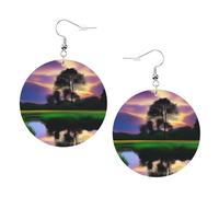Boucles d'oreilles pendantes en cuir - Boucles d'oreilles créoles imprimées pour femmes et filles, accessoire parfait pour les fêtes costumées, taille unique, Cuir