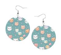 Boucles d'oreilles pendantes en cuir - Boucles d'oreilles créoles imprimées renard mignon pour femmes et filles, accessoire parfait pour les fêtes costumées, taille unique, Cuir