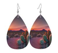 Boucles d'oreilles pendantes en cuir imprimé vague sonore cool musique - Boucles d'oreilles pendantes légères en forme de larme, pendentifs de fête costumée, taille unique, Cuir