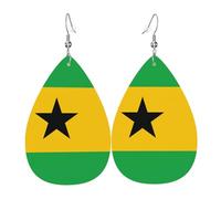 Boucles d'oreilles pendantes en cuir, motif drapeau du Qatar, boucles d'oreilles pendantes pour femme, petite amie, épouse, taille unique, Cuir