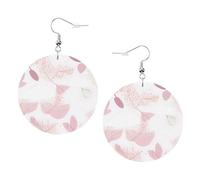 Boucles d'oreilles pendantes en cuir - Motif floral peint à la main - Boucles d'oreilles créoles imprimées pour femmes et filles, accessoire parfait pour les fêtes costumées, taille unique, Cuir