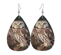 Boucles d'oreilles pendantes en cuir pour femme en forme de chouette - Légères - Cadeau d'anniversaire tendance